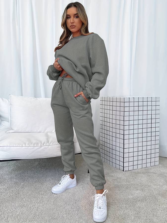 Clementine - Cotton Sweat and Jogger Set — Grey