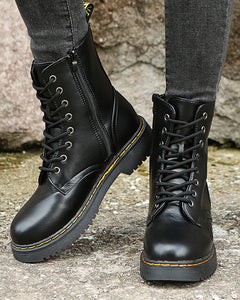 Nikita - Lace up Combat Boots — Black