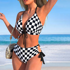 Clarissa - Checkerboard Halter Bikini