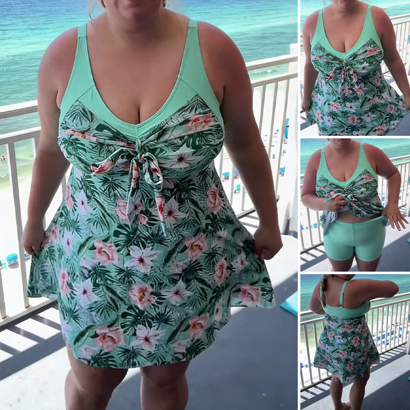 Anwen - Tropical Print Swim Dress