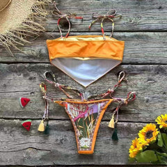 Anastasia - Retro Print Bikini with Scarf