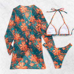 Evangeline - Floral Long Sleeve Swim Dress