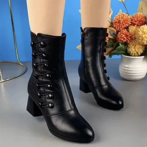 Lorelei - Lace up Block Heel Boots