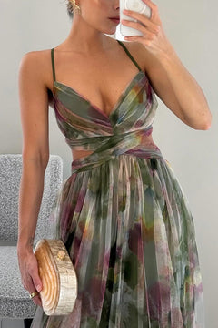 Wilhelmina - Ombre Print Chiffon Gown