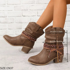 Martha - Slouch Ankle Cowboy Boots