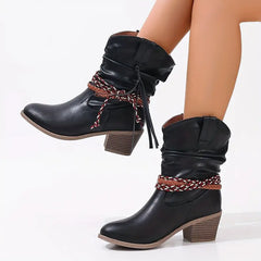 Martha - Slouch Ankle Cowboy Boots