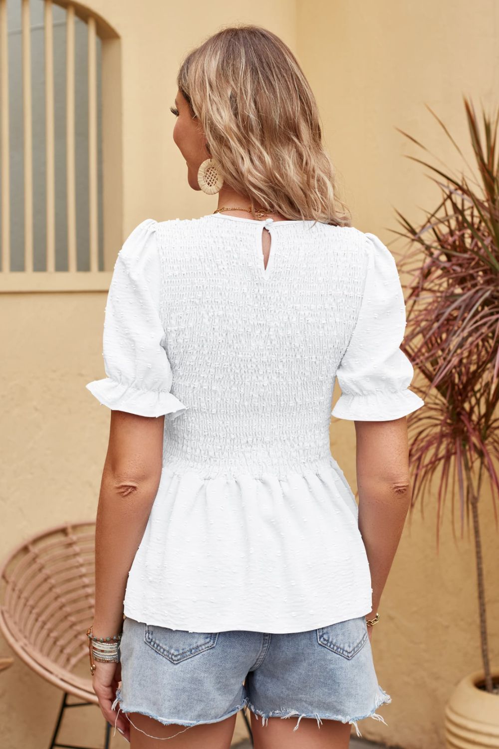 Rosa - Textured Peplum Top