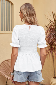 Rosa - Textured Peplum Top