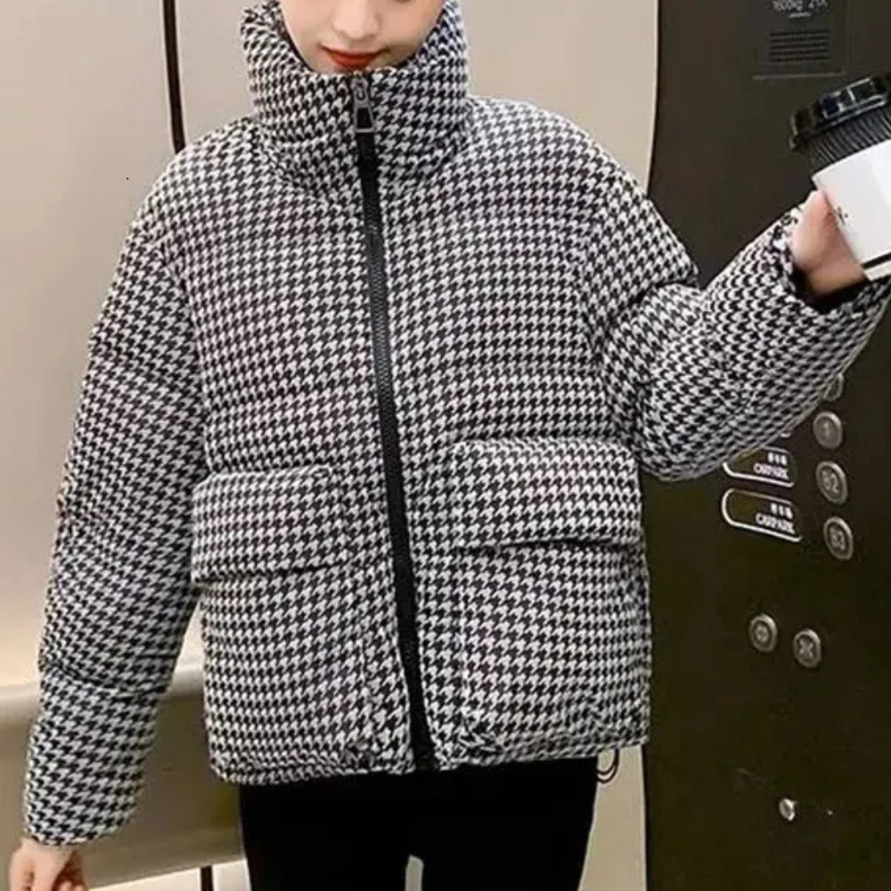 Dorothy - Houndstooth Puffer Jacket