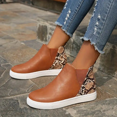 Madeleine - Boots with Snake Print Panel