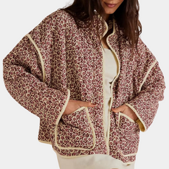 Savannah - Ditsy Floral Quilted Jacket — Red