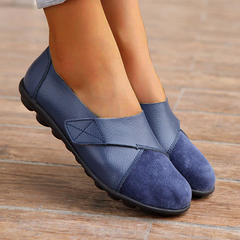 Teresa - Leather Slip on Flats — blue