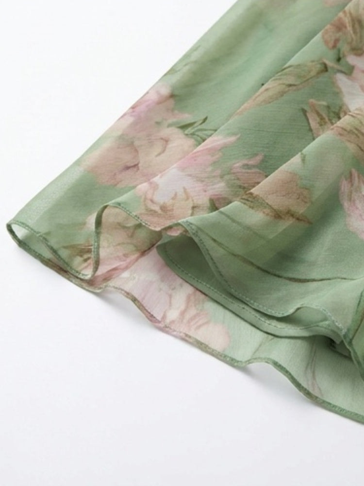 Amalia - Floral Chiffon Halter Maxi Dress