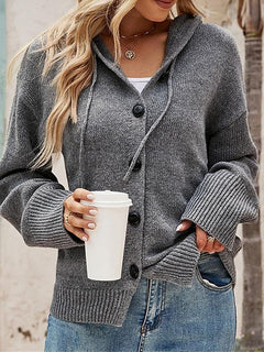 Christina - Hooded Button Knit Cardigan