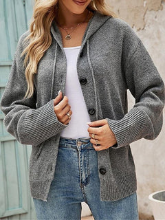 Christina - Hooded Button Knit Cardigan