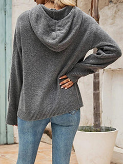 Christina - Hooded Button Knit Cardigan