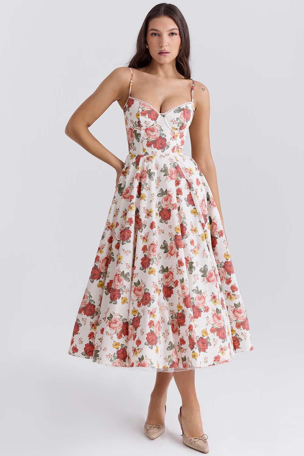Felicity - Satin Corset Midi Dress