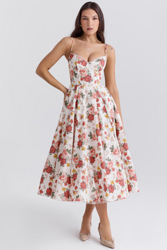 Felicity - Satin Corset Midi Dress
