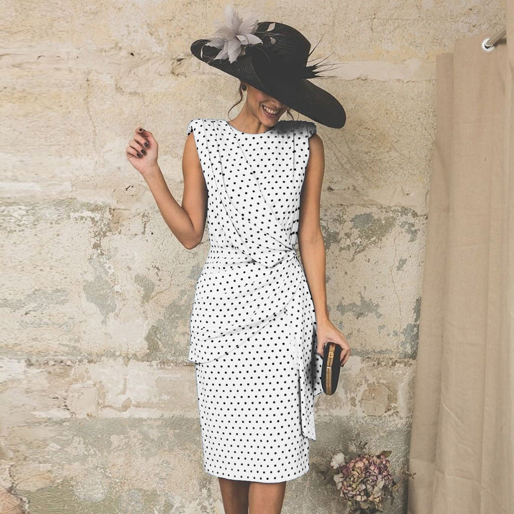 Ruby - Geometric Print Pencil Dress — White