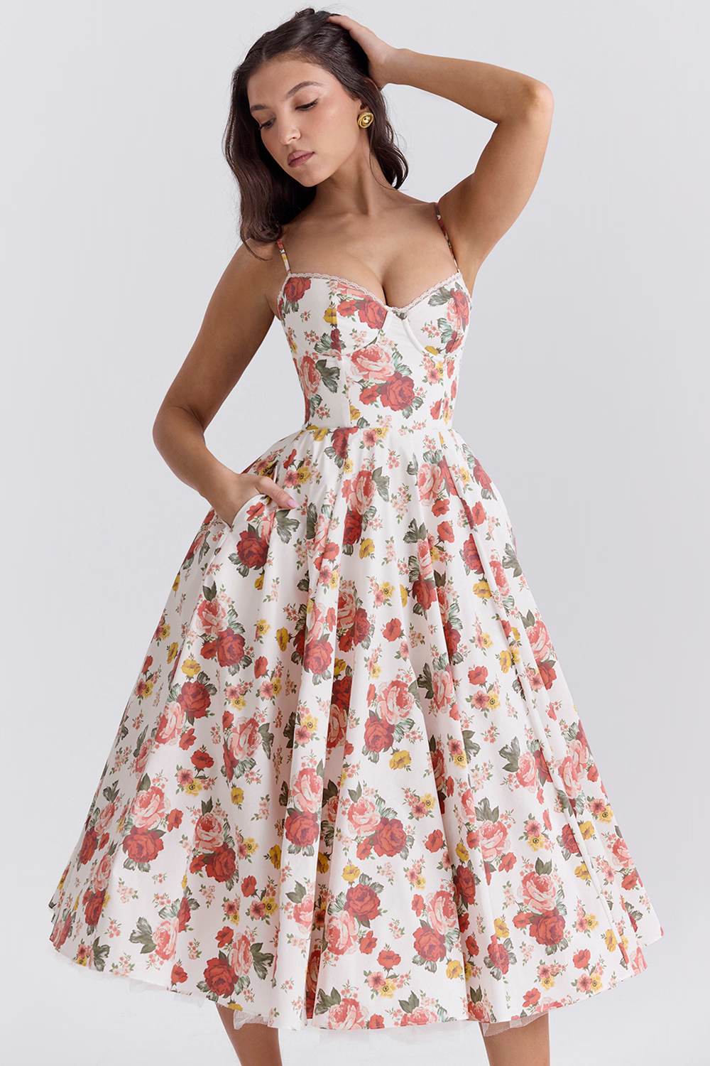 Felicity - Satin Corset Midi Dress