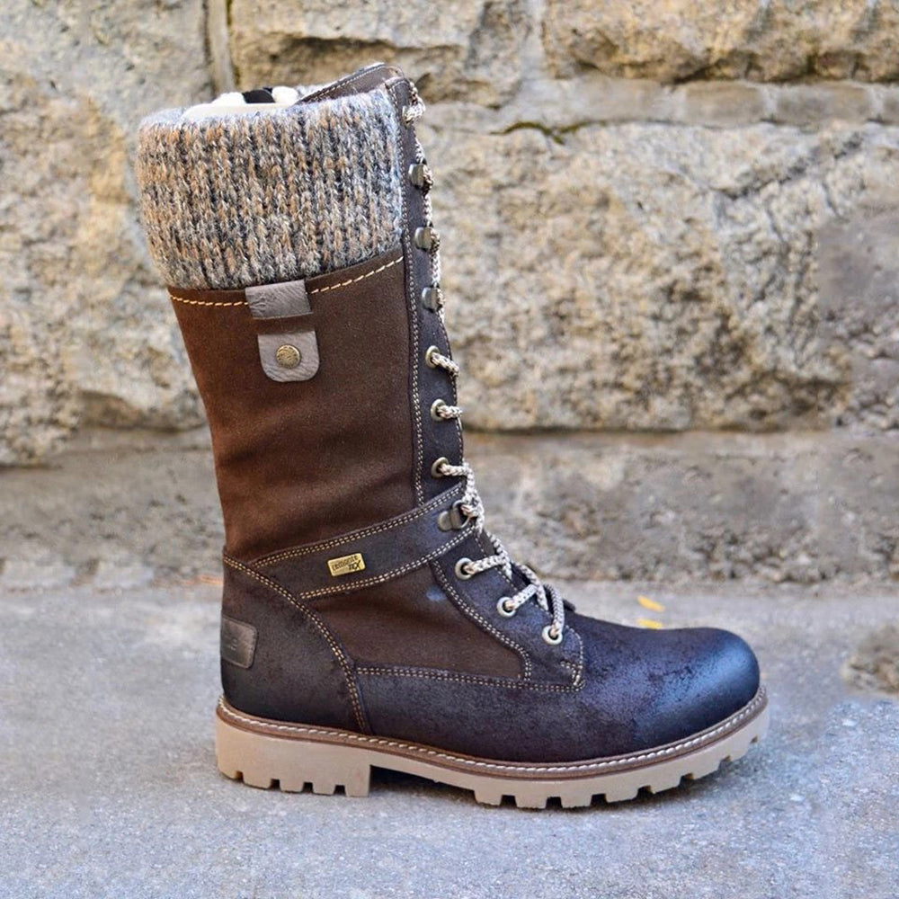 Paulette - Hiking Boots with Knit Cuff