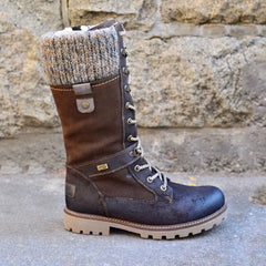 Paulette - Hiking Boots with Knit Cuff