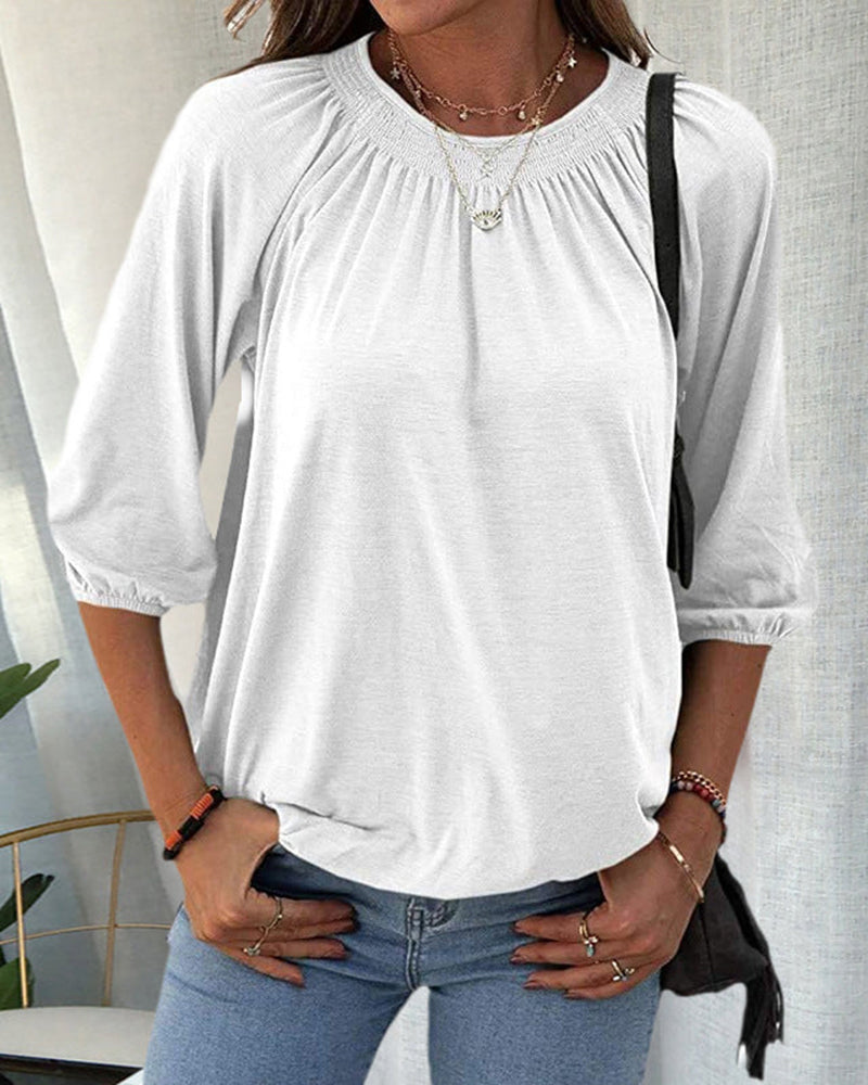 Madeline - Top with Puff Sleeves — White