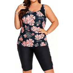Genevieve - Tropical Tankini with Leggings — Print 4
