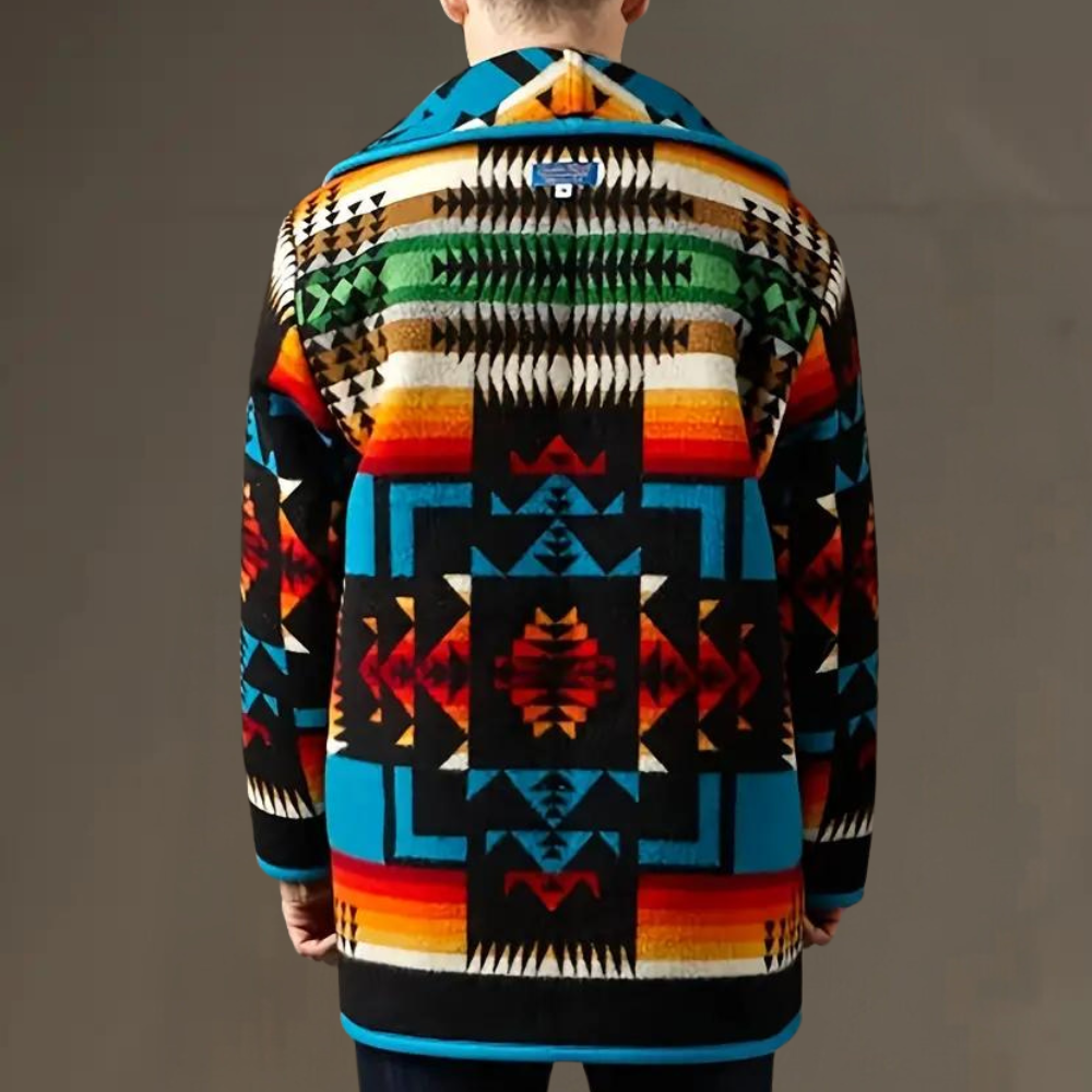 Bernard - Aztec Print Cardigan Coat