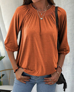 Madeline - Top with Puff Sleeves — Orange