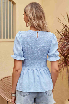 Rosa - Textured Peplum Top