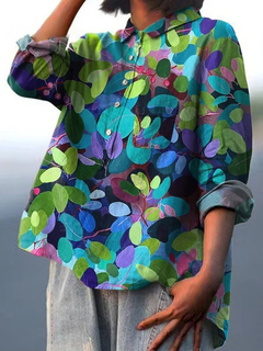 Paulette - Leafy Art Print Shirt