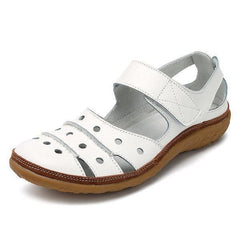 Dominique - Perforated Velcro Sandals