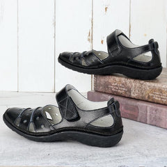 Dominique - Perforated Velcro Sandals
