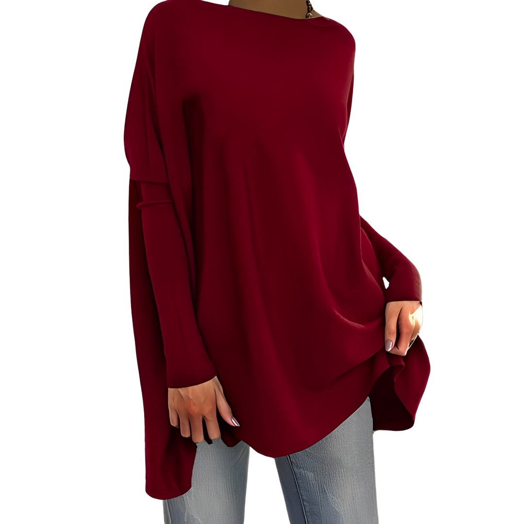 Kathleen - Slouchy Knit Top — Red