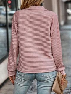 Adrienne - Ribbed Zip Neck Jumper