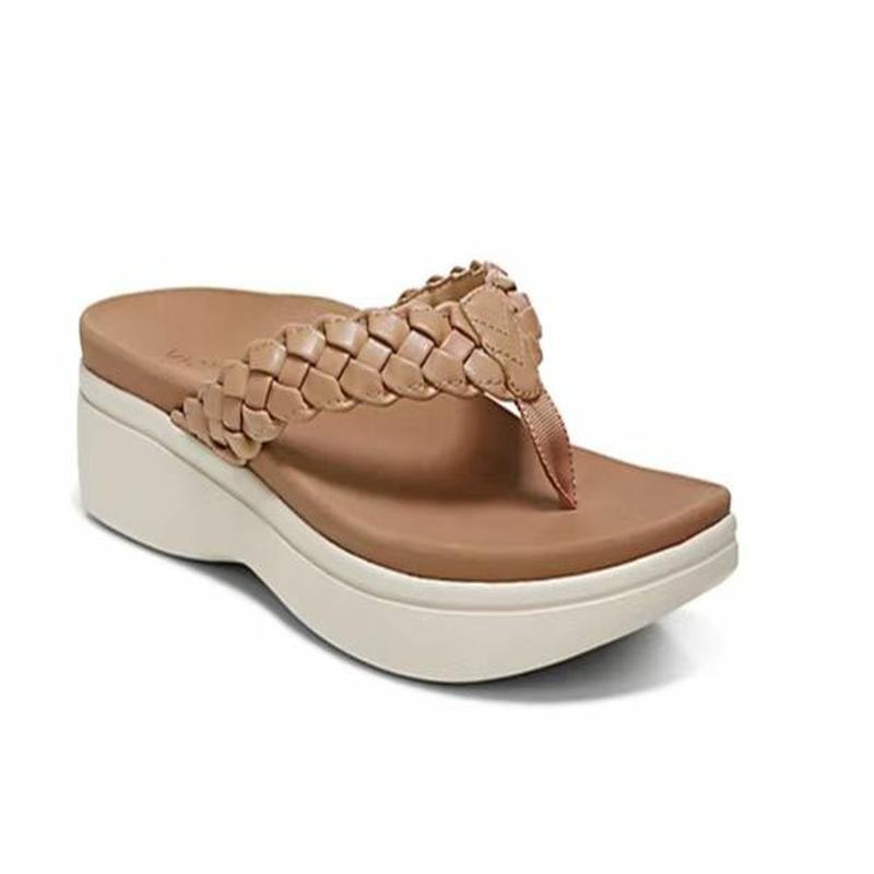 Constance - Braided Toe Post Platform — Brown