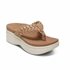Constance - Braided Toe Post Platform — Brown