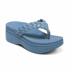 Constance - Braided Toe Post Platform — Blue