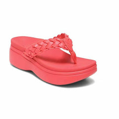 Constance - Braided Toe Post Platform — Red