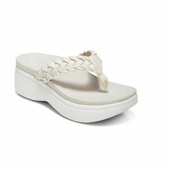 Constance - Braided Toe Post Platform — White