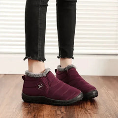 Candice - Padded Ankle Snow Boots — Wine red