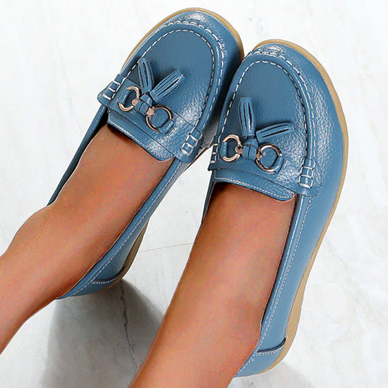 Judith - Tassel Loafers — Light blue