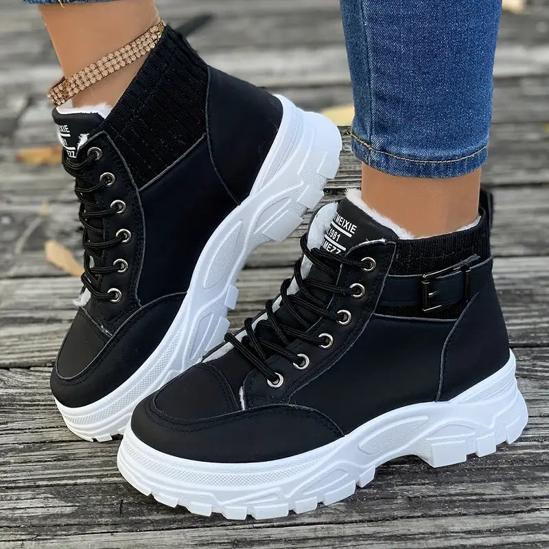 Bridget - High Top Sneaker Boots — Black