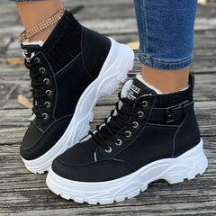 Bridget - High Top Sneaker Boots — Black
