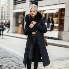 Deborah - Puffer Coat with Fur Hood