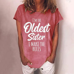 Myra - Slogan Print Tee — Pink