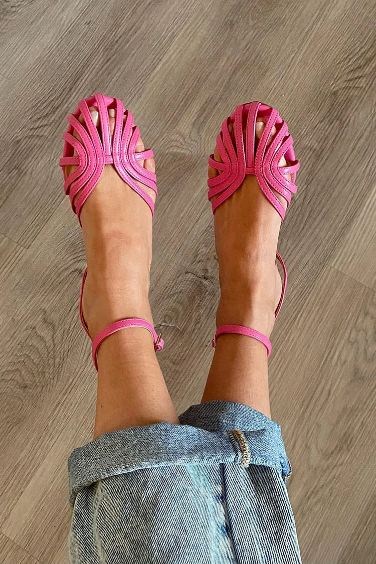 Constance - Woven Closed Toe Flats — Pink
