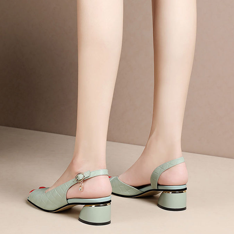 Evelyn - Slingback Block Heel Sandals