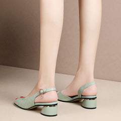 Evelyn - Slingback Block Heel Sandals